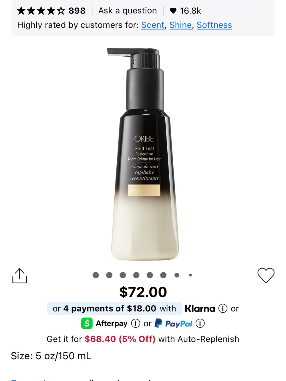 Oribe Gold Lust Restorative Night Crème for Hair - Black and Gold Packaging